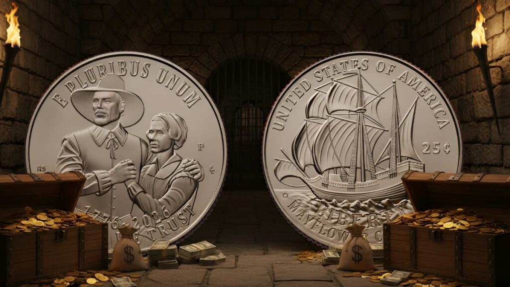 US Mint 1776 2026 Quarters: Mayflower Compact Rolls and Bags Offered